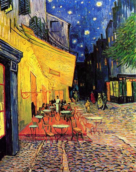 El cafe terraza de Arles por la noche de TeleAdhesivo